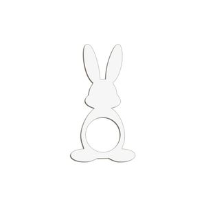 Porta Guardanapo Coelho Frente Kit 4 Peças 5,5cmx10cm- Cria Arte Laser Branco