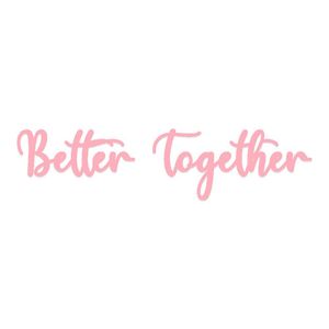 Arte Better Together 60cmx14,5cm - Cria Arte Laser Rosa Claro