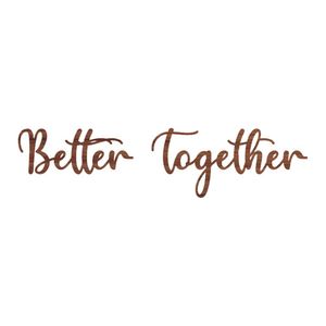 Arte Better Together 60cmx14,5cm - Cria Arte Laser Madeira Escuro