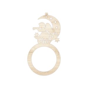 Porta Guardanapo Anjo De Natal Kit Com 4 Peças 4,5cmx8,5cm - Cria Arte Laser Madeira Clara