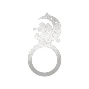 Porta Guardanapo Anjo De Natal Kit Com 4 Peças 4,5cmx8,5cm - Cria Arte Laser Prata