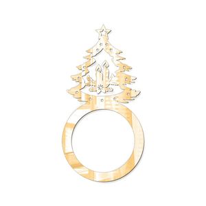 Porta Guardanapo árvore De Natal Espelhada Kit Com 4 Peças 4,5cmx8,5cm - Cria Arte Laser Dourado