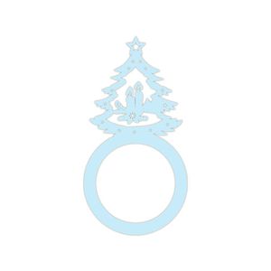 Porta Guardanapo árvore De Natal Kit Com 4 Peças 4,5cmx8,5cm - Cria Arte Laser Azul Claro