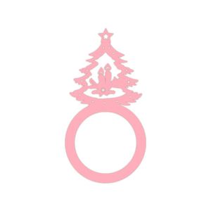 Porta Guardanapo árvore De Natal Kit Com 4 Peças 4,5cmx8,5cm - Cria Arte Laser Rosa Claro