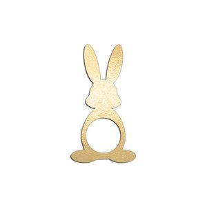 Porta Guardanapo Coelho Frente Kit 4 Peças 5,5cmx10cm- Cria Arte Laser Dourado