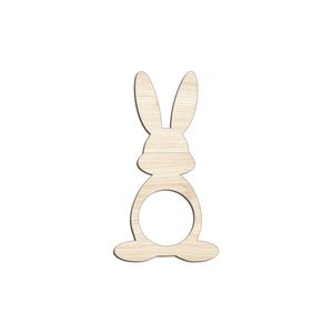 Porta Guardanapo Coelho Frente Kit 4 Peças 5,5cmx10cm- Cria Arte Laser Madeira Clara