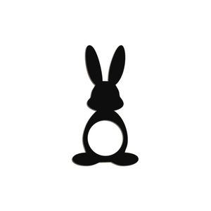 Porta Guardanapo Coelho Frente Kit 4 Peças 5,5cmx10cm- Cria Arte Laser Preto