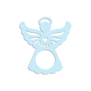 Porta Guardanapo Anjinho Kit Com 4 Peças 7cmx8cm - Cria Arte Laser Azul Claro