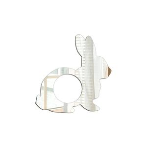 Porta Guardanapo Espelhado Coelho Kit 4 Peças 8cmx8cm - Cria Arte Laser Prata