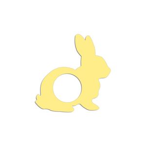 Porta Guardanapo Coelho Kit 4 Peças 8cmx8cm - Cria Arte Laser Amarelo