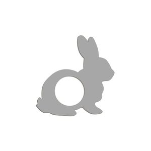 Porta Guardanapo Coelho Kit 4 Peças 8cmx8cm - Cria Arte Laser Cinza Claro