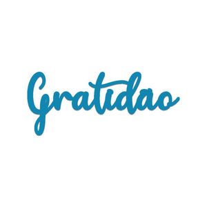 Arte Gratidão 36cmx16cm - Cria Arte Laser Azul