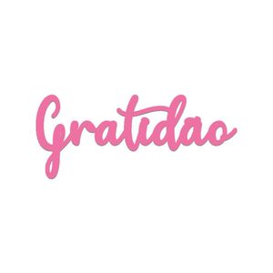 Arte Gratidão 36cmx16cm - Cria Arte Laser Rosa