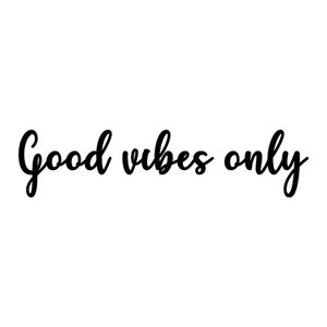 Arte Good Vibes 60cmx14cm - Cria Arte Laser Preto