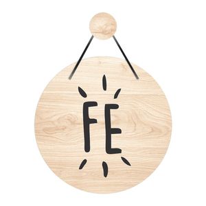 Flâmula Fé 30cmx30cm - Cria Arte Laser Marrom