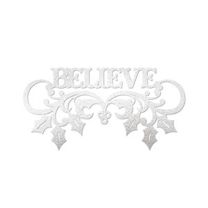 Believe Com Ramos 40cmx20cm - Cria Arte Laser Prata