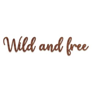 Arte Wild And Free 60cmx13,5cm - Cria Arte Laser Madeira Escuro