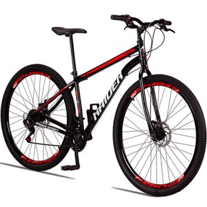 Bicicleta 29 Raider Sport Aço 21 Marchas Freio A Disco Preto+vermelho