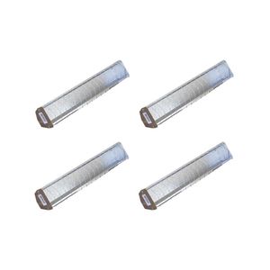Kit Comedouro Para Aves Com 4 Peças Galvanizado 50 Cm - Cor: Branco