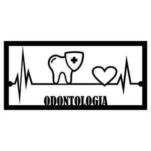 Quadro Odontologia 60cmx29cm - Cria Arte Laser Preto