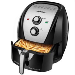 Fritadeira Air Fryer Mondial Mega Family 8L 1900W - 5993-01 Preto/Inox 110 Volts