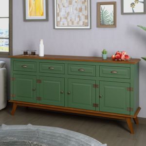 Balcão Buffet Aparador 4 Portas 4 Gavetas New Veneza Verde