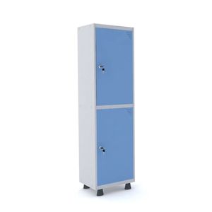 Roupeiro 2 Portas Aço Pandin Móveis Cinza/azul Dali