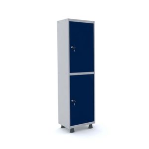 Roupeiro 2 Portas Aço Pandin Móveis Cinza/azul Del Rei