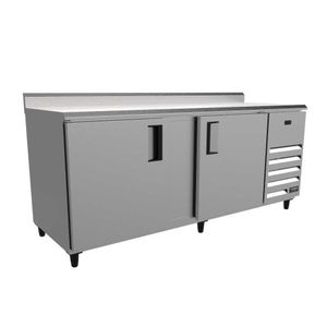 Balcão De Serviço Refrigerado 2 Metros Inox Com Borda E Espelho Vbsr20 220v - Venâncio