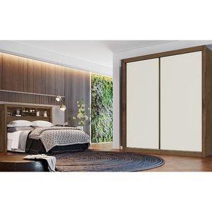 Roupeiro Zurique Sem Espelho 100 Mdf Brauna/ Off White