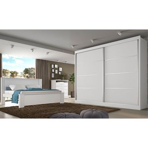 Roupeiro Verona Plus 2 Portas E 4 Gavetas Branco Acetinado