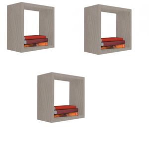 Kit 3 Nicho Decorativo 20x20x15cm Madeirado Mdf