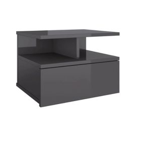 Mesa De Cabeceira Flutuante 1 Gaveta Preto Mdf