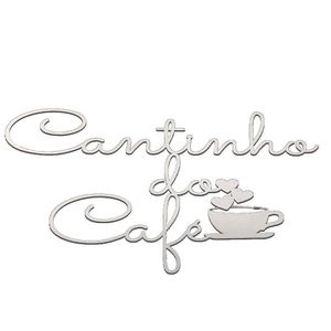 Placa Decorativa Caligrafia Cantinho Do Café Branco [f031]