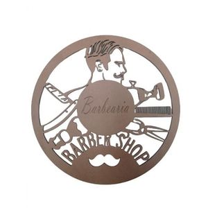 Plaquinha Decorativa Barber Shop Natural Em Mdf [f031]