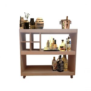 Aparador Bar Com Rodizios Natural Mdf
