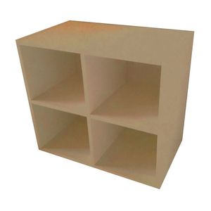 Biblioteca Cubo Aéreo Natural Mdf