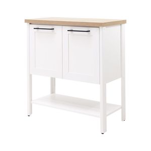 Gabinete Armário Banheiro Ditália 2 Pt C/ Tampo Bn-02 Cor:branco Branco