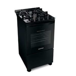 Fogão Brastemp 4 Bocas Preto Com Mesa De Vidro E Dupla Chama Bfo4xae Bivolt