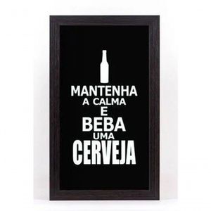 Quadro Porta Tampinhas Pequeno - Mantenha A Calma 1147 único