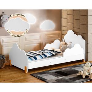 Minicama Infantil Princesa Juvenil Branca E Mel Luminária Led Branco