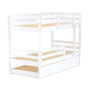 Treliche Solteiro Slim Com Grade De Proteção Madeira Maciça Branco Housin