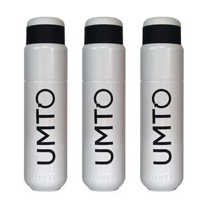 Kit 3 Garrafinhas Para Treino Para Academia Umto Super-Resistente 500 Ml Branca - Branco