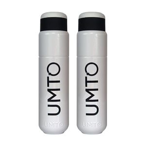 Kit 2 Garrafinhas Para Treino Para Academia Umto Super-Resistente 500 Ml Branca - Branco