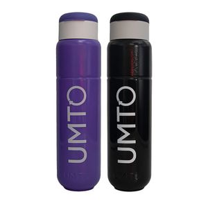 Kit 2 Garrafinhas Para Treino Para Academia Umto Super-Resistente 500 Ml Preta E Lilás - Preto