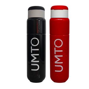 Kit 2 Garrafinhas Para Treino Para Academia Umto Super-Resistente 500 Ml Preta E Vermelha - Preto