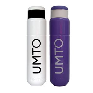 Kit 2 Garrafinhas Para Academia Umto Super-Resistente 500 Ml Branca E Lilás - Branco