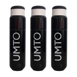 Kit 3 Garrafinhas Para Treino Para Academia Umto Super-Resistente 500 Ml Preta - Preto