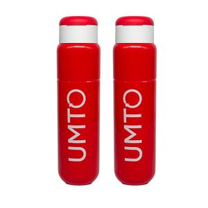 Kit 2 Garrafinhas Para Treino Para Academia Umto Super-Resistente 500 Ml Vermelha - Vermelho