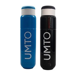 Kit 2 Garrafinhas Para Academia Umto Super-Resistente 500 Ml Preta E Azul Claro - Preto